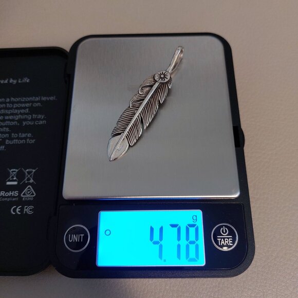 NEW Solid Sterling Silver Pendant - Native Indigenous Feather Sun - Picture 4 of 4